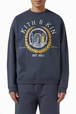 Buy Kith Grey Vintage Sweatshirt in Cotton For Men Online Ounass Bahrain