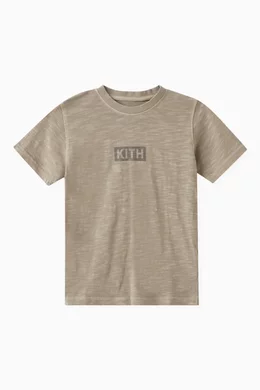 Buy Kith Grey Box Logo T shirt in Slub Jersey For Boys Online Ounass Bahrain