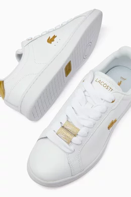 Buy Lacoste White Carnaby Pro Metallic Logo Sneakers in Leather For Women Online Ounass Bahrain