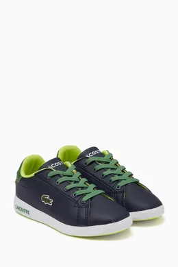Buy Lacoste Blue Graduate Logo Sneakers in Leather For UNISEX Online Ounass Bahrain
