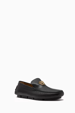 Mens black versace loafers discount