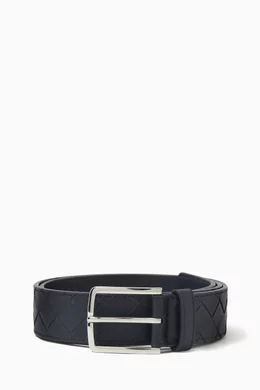 Buy Bottega Veneta Blue Intrecciato Belt in Calfskin Leather For Men Online Ounass Bahrain