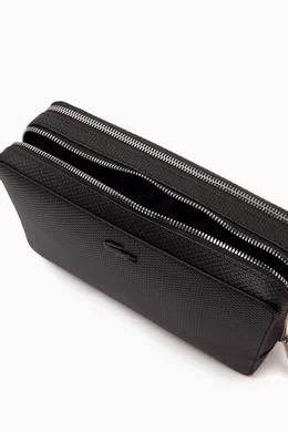 Buy Lacoste Black Chantaco Zip Pouch in Pique Leather For Men Online Ounass Bahrain