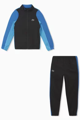 Buy Lacoste Black Colour block Tennis Track Jacket Pants Suit Set in Recycled Nylon For Boys Online Ounass Bahrain