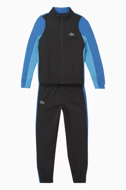 Buy Lacoste Black Colour block Tennis Track Jacket Pants Suit Set in Recycled Nylon For Boys Online Ounass Bahrain