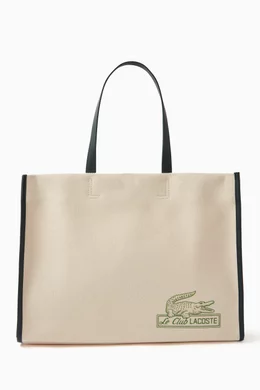Buy Lacoste Neutral Heritage Top Handle Tote Bag in Canvas For Women Online Ounass Bahrain