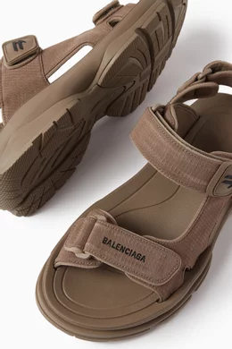 Buy Balenciaga Brown Tourist Sandals in Technical Fabric For Men Online Ounass Bahrain