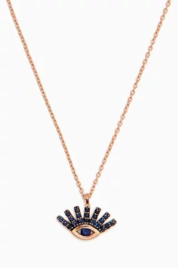 Buy Kismet By Milka Blue Evil Eye Diamond Necklace in 14kt Rose Gold For Women Online Ounass Bahrain