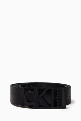 Buy Calvin Klein Jeans Black Monogram Logo Webbing Belt in Recycled Polyester For Men Online Ounass Bahrain