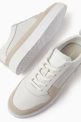 Buy Calvin Klein White Low Top Vulcanized Sneakers in Leather For Men Online Ounass Bahrain