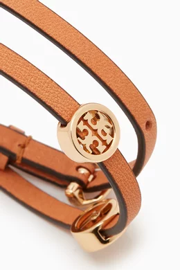 Buy Tory Burch Gold Miller Double wrap Bracelet in Leather For Women Online Ounass Bahrain