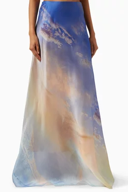 Buy Zimmermann Multicolour Tama Flared Maxi Skirt in Silk For Women Online Ounass Bahrain