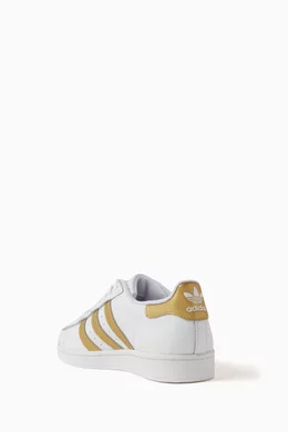 Buy adidas Gold Superstar Low top Sneakers in Leather For Women Online Ounass Bahrain