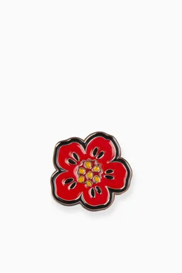 Buy KENZO Grey Boke Flower Ring in Brass For Men Online | Ounass
