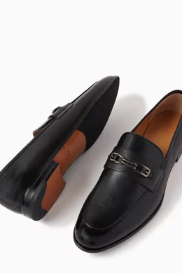 Buy Bally Black Westro Loafers in Calf Leather For Men  display picture 1