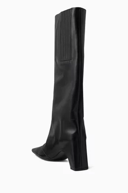 Buy Coperni Black Bridge Knee high Boots in Leather For Women Online Ounass Bahrain