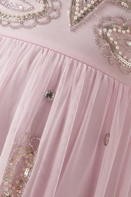 Buy Amelia Rose Pink Sequin-embellished Maxi Dress in Tulle For