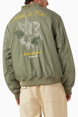 Kith Dumont Flight Bomber Jacket オリーブ Buy Kith Green Dumont Flight Bomber Jacket For Men Online | Ounass