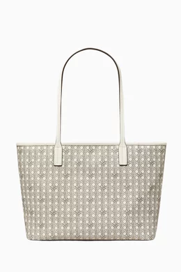Buy Tory Burch White Ever ready Zip Tote Bag in Coated canvas For Women Online Ounass Bahrain