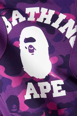 Buy A Bathing Ape Purple Colour Camo College Relaxed fit Hoodie in Cotton For Men Online Ounass Bahrain