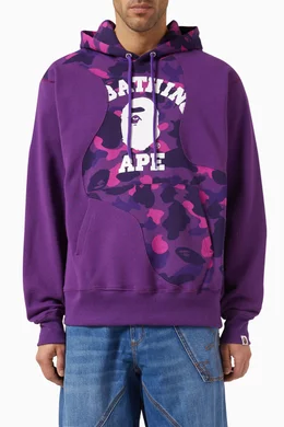 Buy A Bathing Ape Purple Colour Camo College Relaxed fit Hoodie in Cotton For Men Online Ounass Bahrain