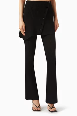 Buy Courreges Black Over skirt Pants in Rib knit For Women Online Ounass Bahrain