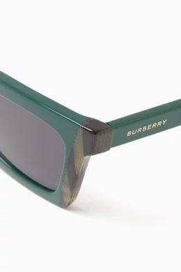 Buy Burberry Black Vintage Check Rectangular Sunglasses in Acetate For Women Online Ounass Bahrain