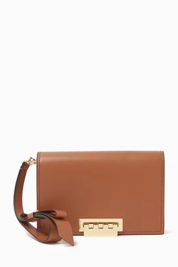 Buy ZAC Zac Posen Neutral Earthette Wristlet Clutch in Leather For Women Online Ounass Bahrain