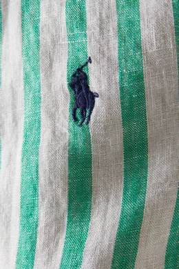 Ralph lauren green and white striped shirt outlet
