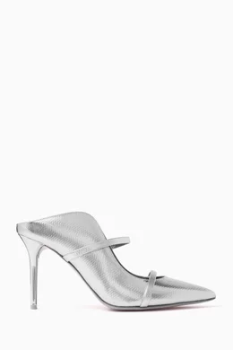 Buy Malone Souliers Silver Maureen 85 Mules in Leather For Women Online Ounass Bahrain