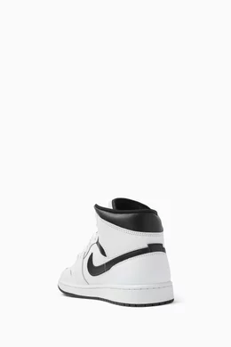 Buy Jordan White Air Jordan Mid Sneakers in Smooth Leather For