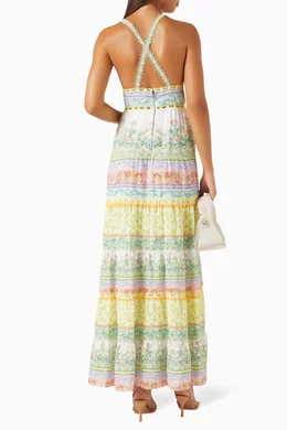 gold halter neck sequin dress Gold Sequin Halter Maxi Dress – Selene Dress main image 1