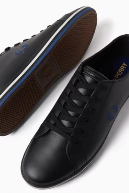 Buy Fred Perry Black Kingston Plimsolls in Leather For Men Online Ounass Bahrain