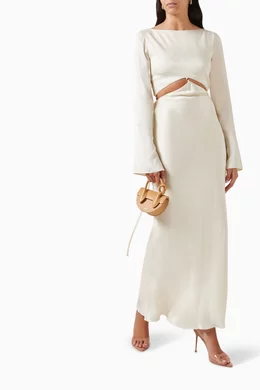 Buy Bec + Bridge White Diamond Days Maxi Dress in Satin For Women Online |  Ounass Bahrain