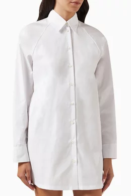 Buy Prada White Open back Mini Shirt Dress in Cotton poplin For Women Online Ounass Bahrain