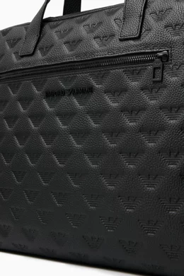 Buy Emporio Armani Black Eagle Logo Laptop Bag in Leather For Men Online Ounass Bahrain