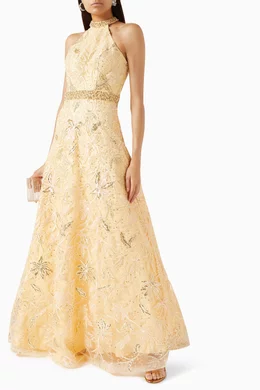 Basix floral embellished ball gown discount