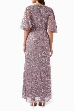 Buy Maya Purple Embellished Faux wrap Maxi Dress For Women Online Ounass Bahrain