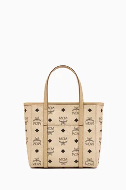 Buy MCM Neutral Aren Visetos Zip Shopper Tote Bag in Coated canvas For Women Online Ounass Bahrain