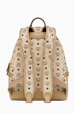 Buy MCM Neutral Medium Stark Side Studs Visetos Backpack in Coated canvas For UNISEX Online Ounass Bahrain