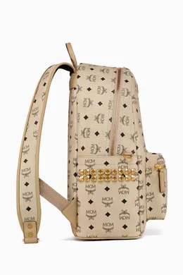 Buy MCM Neutral Medium Stark Side Studs Visetos Backpack in Coated canvas For UNISEX Online Ounass Bahrain