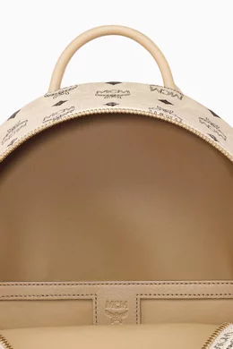 Buy MCM Neutral Small Stark Side Studs Visetos Backpack in Coated canvas For Women Online Ounass Bahrain