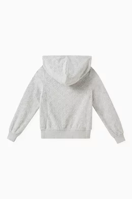 Buy Kith Grey Monogram Full Zip Hoodie in Cotton blend Terry For Boys Online Ounass Bahrain