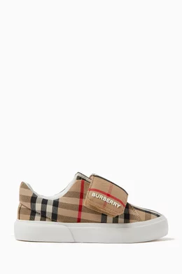 Burberry checked canvas sneakers shop
