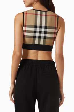 Buy Burberry Black Check Bra Top in Stretch Jersey For Women Online Ounass Bahrain