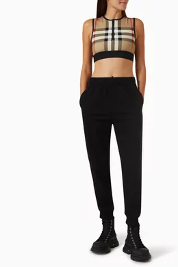 Burberry logo stretch jersey bra top deals