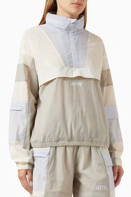 Buy Kith Neutral Mila Half zip Jacket in Stretch nylon For Women Online Ounass Bahrain