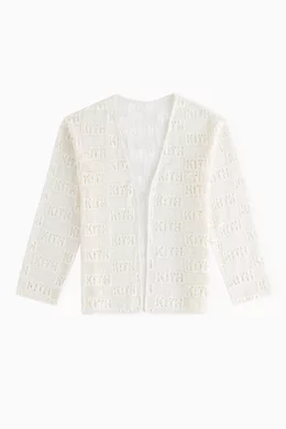 Buy Kith Neutral Ethan Logo Cardigan in Cotton Lace For Women Online Ounass Bahrain