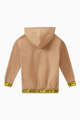 Buy Off White Neutral Logo tape Hoodie in Cotton For Boys Online Ounass Bahrain