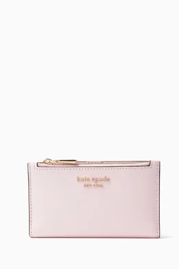 Buy Kate Spade New York Pink Small Morgan Slim Bi fold Wallet in Leather For Women Online Ounass Bahrain